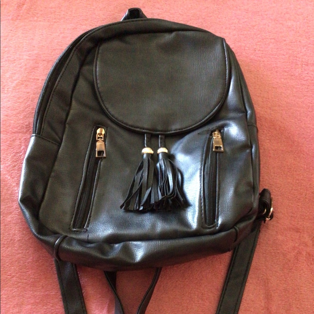 Faux leather backpack purse